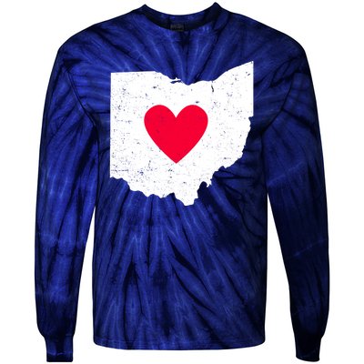 Distressed Ohio State Love Tie-Dye Long Sleeve Shirt