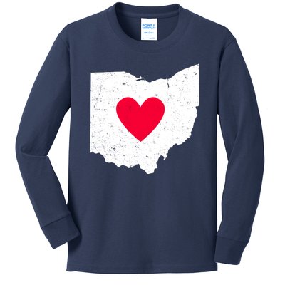 Distressed Ohio State Love Kids Long Sleeve Shirt