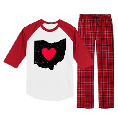 Distressed Ohio State Love Raglan Sleeve Pajama Set