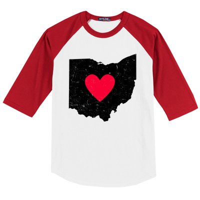 Distressed Ohio State Love Baseball Sleeve Shirt