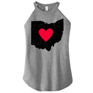 Distressed Ohio State Love Women's Perfect Tri Rocker Tank