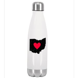 Distressed Ohio State Love Stainless Steel Insulated Water Bottle