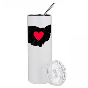 Distressed Ohio State Love Stainless Steel Tumbler