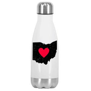 Distressed Ohio State Love Stainless Steel Insulated Water Bottle