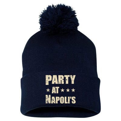 Distressed Party at Napoli's Pom Pom 12in Knit Beanie