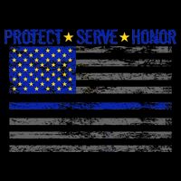 Distressed Police Blue Striped Flag Drawstring Bag