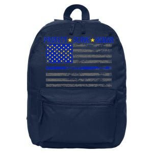 Distressed Police Blue Striped Flag 16 in Basic Backpack