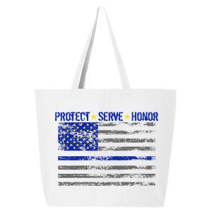 Distressed Police Blue Striped Flag 25L Jumbo Tote