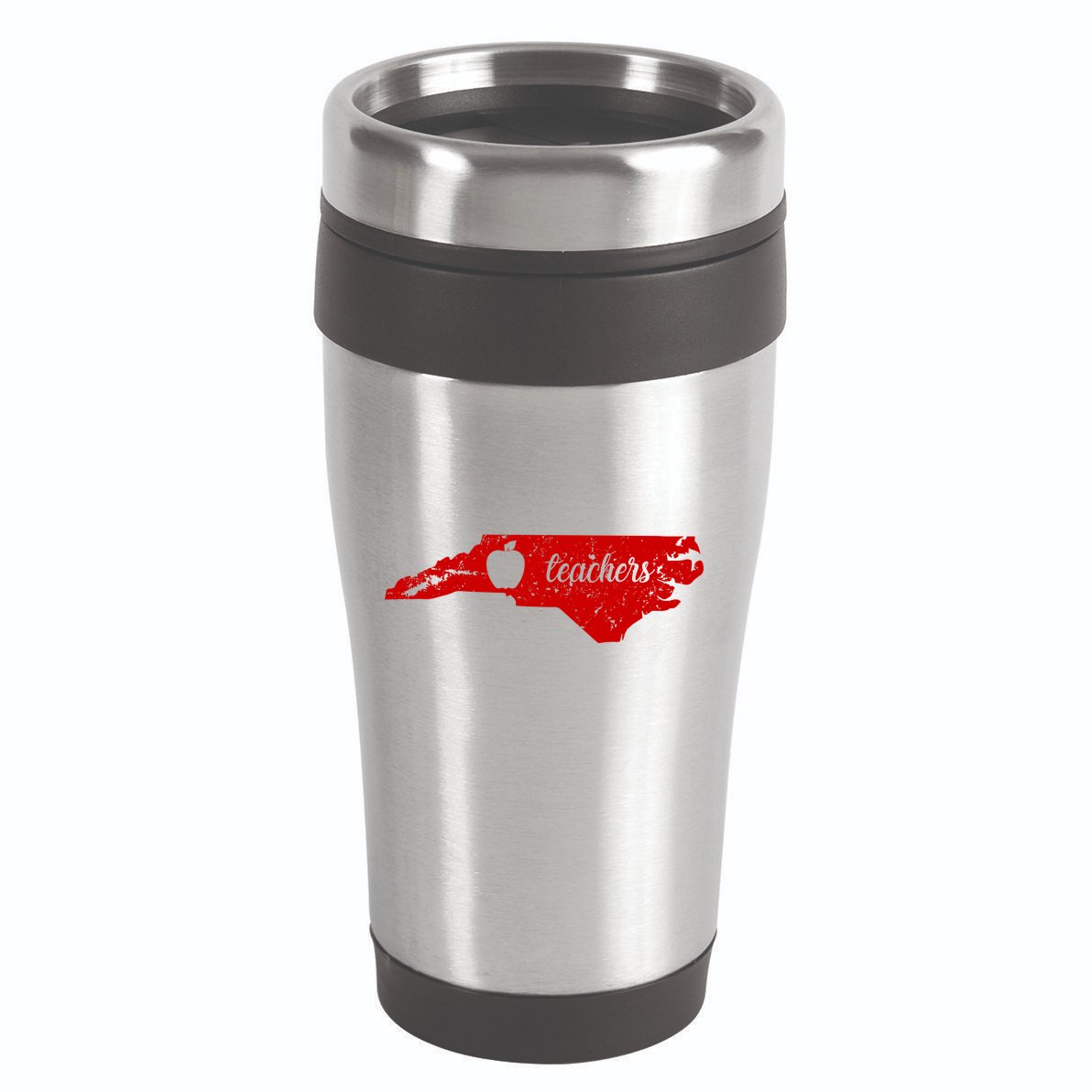 Distressed Red For Ed Teacher North Carolina 16oz Travel Tumbler