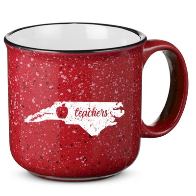 Distressed Red For Ed Teacher North Carolina 15oz Campfire Ceramic Mug