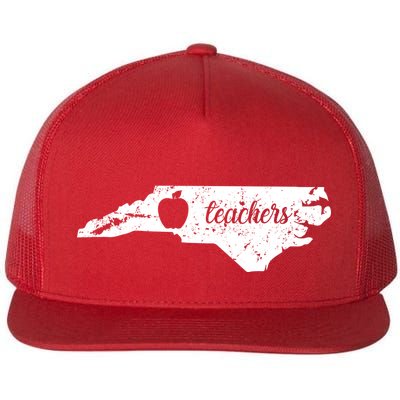 Distressed Red For Ed Teacher North Carolina Flatbill Hat