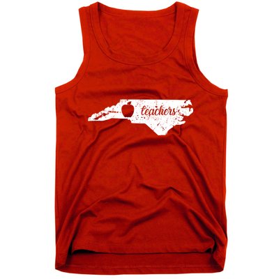 Distressed Red For Ed Teacher North Carolina Tank Top