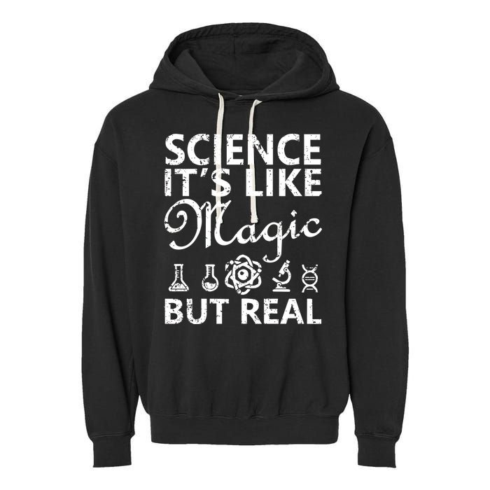 Distressed Science It's Like Magic But Real March For Science Garment-Dyed Fleece Hoodie