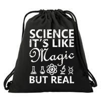 Distressed Science It's Like Magic But Real March For Science Drawstring Bag