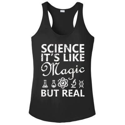 Distressed Science It's Like Magic But Real March For Science Ladies PosiCharge Competitor Racerback Tank
