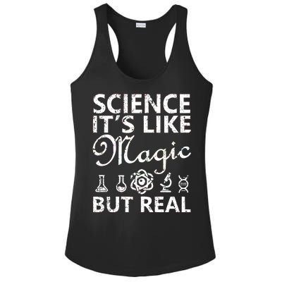 Distressed Science It's Like Magic But Real March For Science Ladies PosiCharge Competitor Racerback Tank