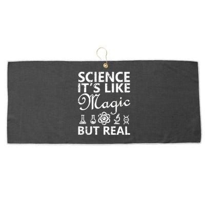 Distressed Science It's Like Magic But Real March For Science Large Microfiber Waffle Golf Towel