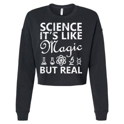 Distressed Science It's Like Magic But Real March For Science Cropped Pullover Crew