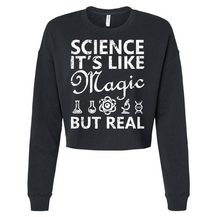Distressed Science It's Like Magic But Real March For Science Cropped Pullover Crew