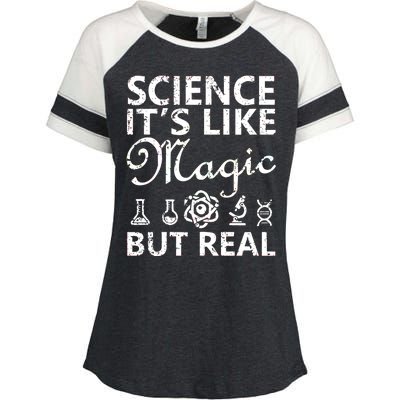 Distressed Science It's Like Magic But Real March For Science Enza Ladies Jersey Colorblock Tee