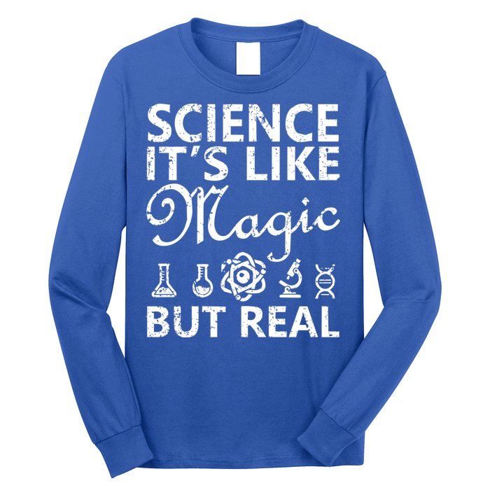 Distressed Science It's Like Magic But Real March For Science Long Sleeve Shirt