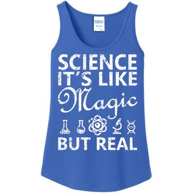 Distressed Science It's Like Magic But Real March For Science Ladies Essential Tank