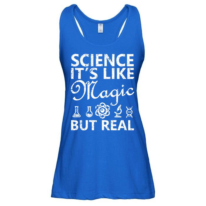Distressed Science It's Like Magic But Real March For Science Ladies Essential Flowy Tank