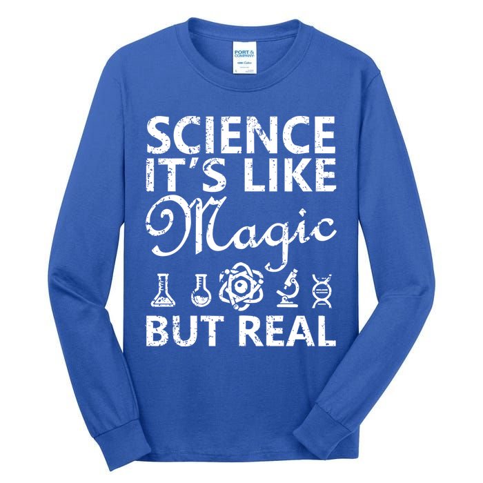 Distressed Science It's Like Magic But Real March For Science Tall Long Sleeve T-Shirt