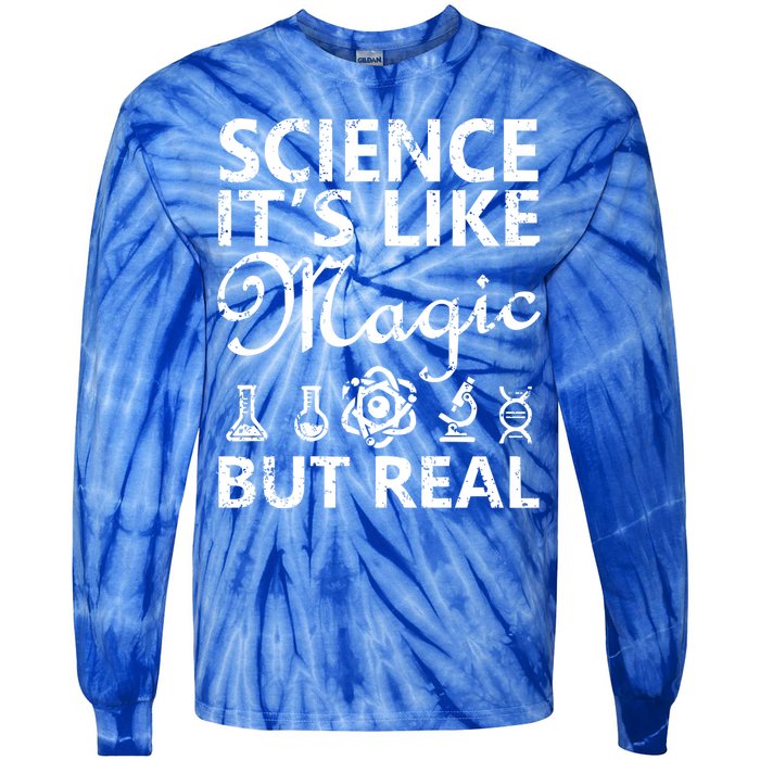 Distressed Science It's Like Magic But Real March For Science Tie-Dye Long Sleeve Shirt