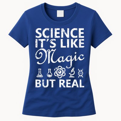 Distressed Science It's Like Magic But Real March For Science Womens T-Shirt