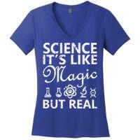 Distressed Science It's Like Magic But Real March For Science Women's V-Neck T-Shirt