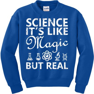 Distressed Science It's Like Magic But Real March For Science Kids Sweatshirt