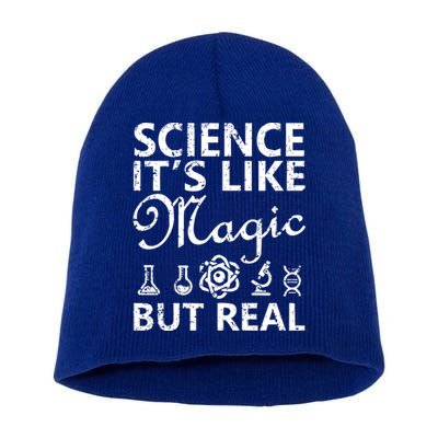 Distressed Science It's Like Magic But Real March For Science Short Acrylic Beanie