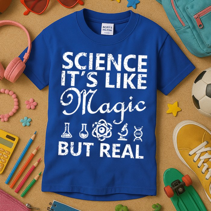 Distressed Science It's Like Magic But Real March For Science Kids T-Shirt