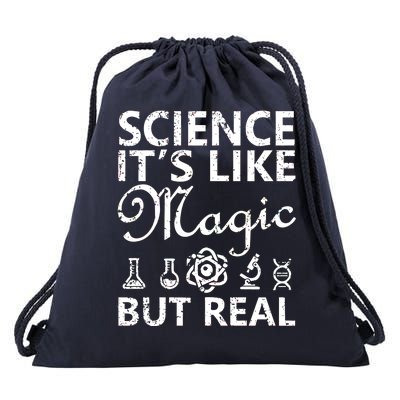 Distressed Science It's Like Magic But Real March For Science Drawstring Bag