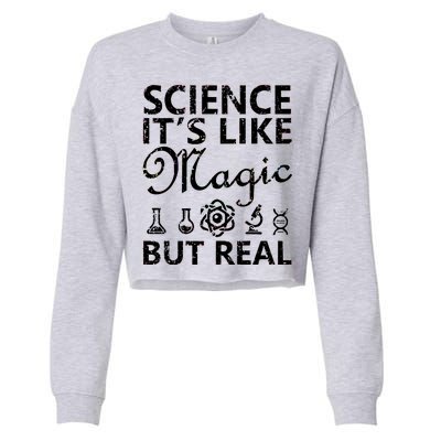 Distressed Science It's Like Magic But Real March For Science Cropped Pullover Crew