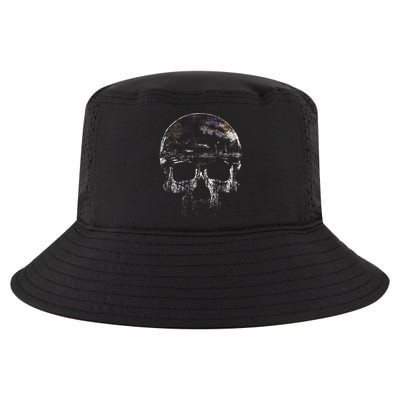 Distressed Skull Graphic Cool Comfort Performance Bucket Hat