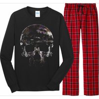 Distressed Skull Graphic Long Sleeve Pajama Set