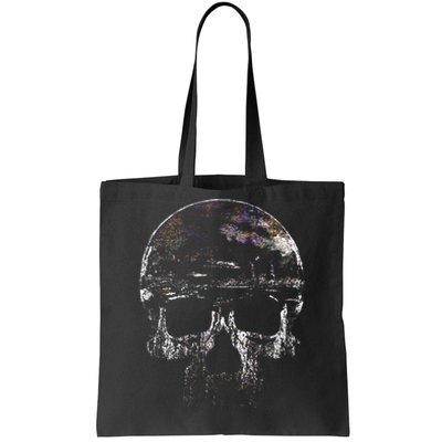 Distressed Skull Graphic Tote Bag