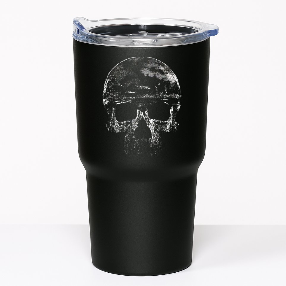 Distressed Skull Graphic Tumbler