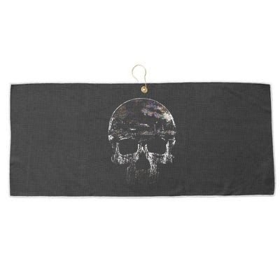 Distressed Skull Graphic Large Microfiber Waffle Golf Towel