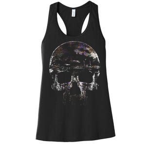 Distressed Skull Graphic Women's Racerback Tank