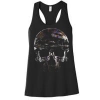 Distressed Skull Graphic Women's Racerback Tank