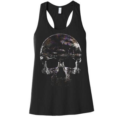 Distressed Skull Graphic Women's Racerback Tank