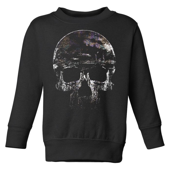 Distressed Skull Graphic Toddler Sweatshirt