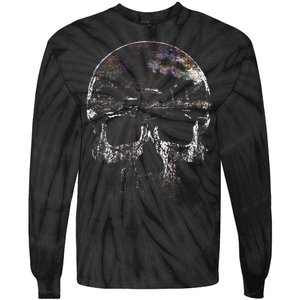 Distressed Skull Graphic Tie-Dye Long Sleeve Shirt