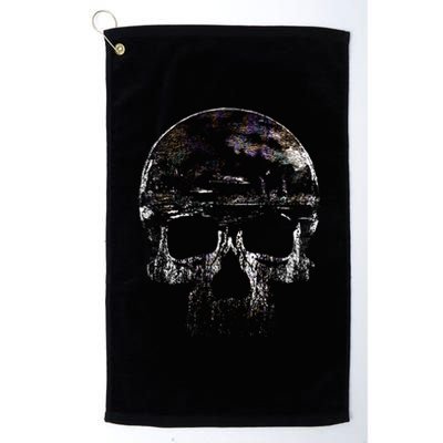 Distressed Skull Graphic Platinum Collection Golf Towel