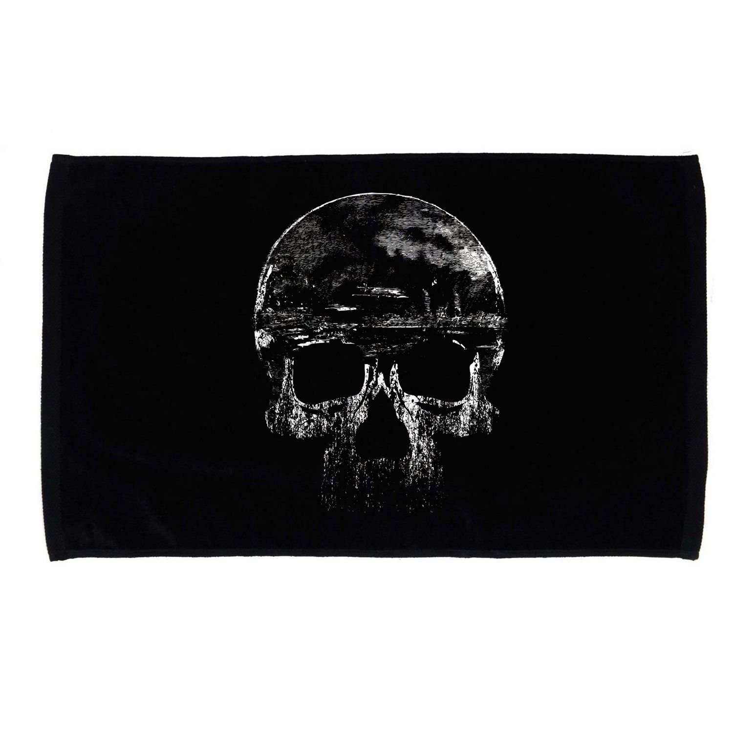 Distressed Skull Graphic Microfiber Hand Towel