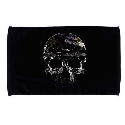 Distressed Skull Graphic Microfiber Hand Towel