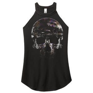 Distressed Skull Graphic Women’s Perfect Tri Rocker Tank